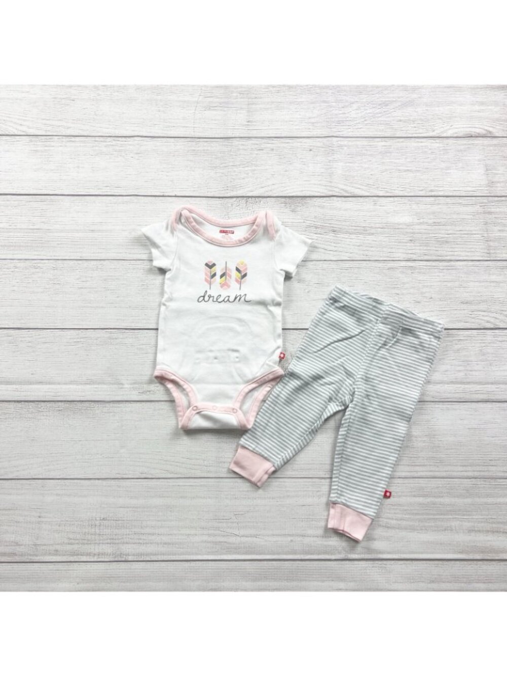 Skip Hop Baby 2 Piece Outfit Dream Print Bodysuit Striped Pants 6-9 Months - Picture 2 of 4